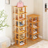 Closet Bamboo Shoe Rack - Vertical Shoe Rack for Small Spaces, Tall Narrow Shoe Rack Organizer for Entryway Corner