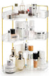 Cididu 3 Tiers Corner Bathroom Counter Organizer, Clear Countertop Shelf Storage Rack,