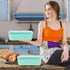 Boxdljh Set 2, 1.5 Ice Cream Containers of Quart Ice Cream Tub, Reusable Homemade Ice Cream Tubs with Stackable Freezer