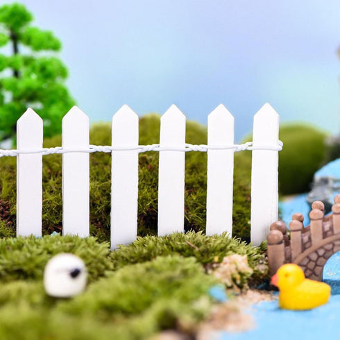 35 Inches Mini Fairy Garden Fence DIY Small Wood Decorative Picket Fence Micro Landscape Miniature Ornaments