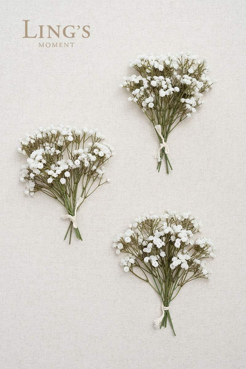 Ling's Moment Artificial Baby's Breath, 18pcs Gypsophila White Flowers for Floral Arrangements