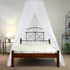 Bed Canopy Mesh Netting with Fluorescent Stars, Glow in Dark Hanging Dome Canopy for Single to King Size Beds, White