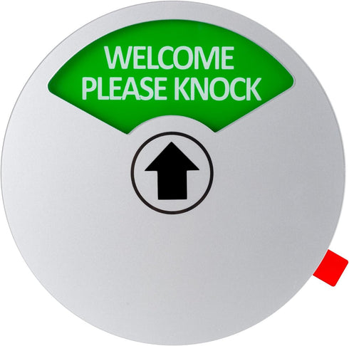 Kichwit Office Door Sign, In a Meeting, Out of Office, Welcome Please Knock, Privacy Sign, 5 Inch, Silver