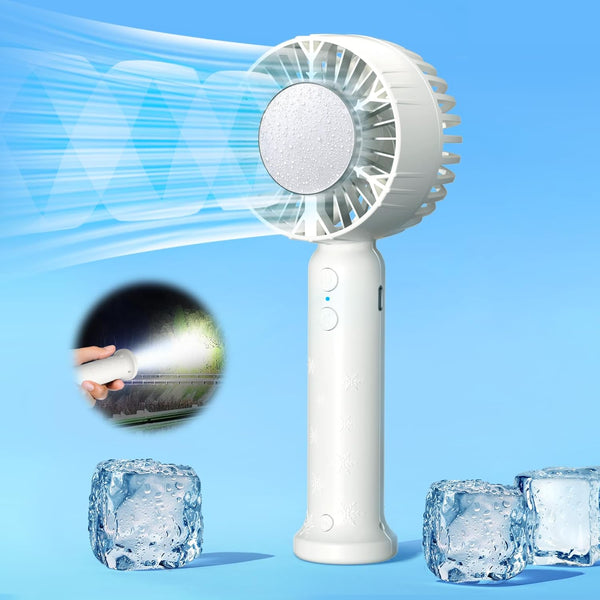 Portable Handheld Fan with Refrigeration Mode, 3 Speed Cold Wind, 3000mAh Rechargeable USB Fan, Quick Cool Down