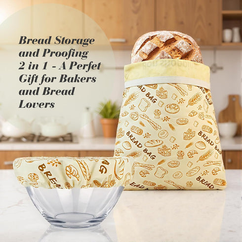 Bon shopping Beeswax Bread Bags for Sourdough - Large Reusable Organic Cotton Sourdough Bags and Bowl Cover Bread Bags