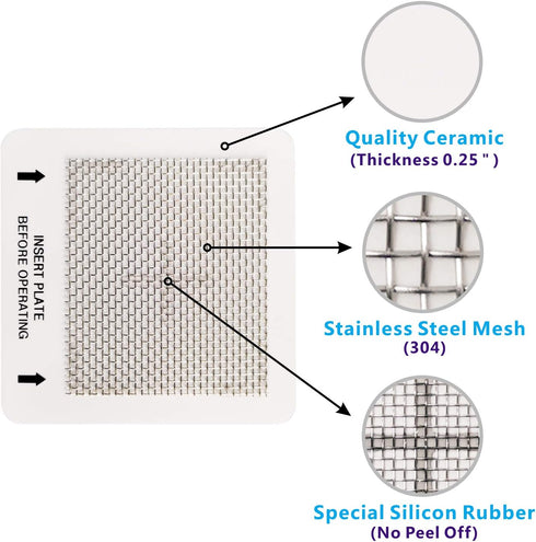 Universal Ceramic Ozone Plates for Ozone Generators, Washable Air Purifier Replacement Plates (1 Pack)
