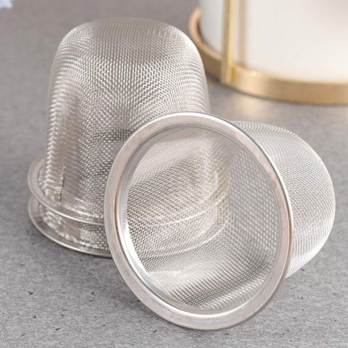 Luxshiny 8Pcs Stainless Steel Teapot Tea Strainer Insert, Metal Mesh Infuser for Loose Tea Leaves (5.8x4cm)