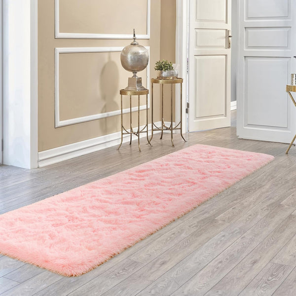 Terrug Fluffy Runner Rug for Entryway Bedroom - 2x8 Ft Washable Non-Slip Shag Area Rug for Kitchen Laundry Living Room,