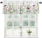 Floral Kitchen Curtains Valances, Wildflowers Spring Watercolor Flower Plants, 42" W x 12" L