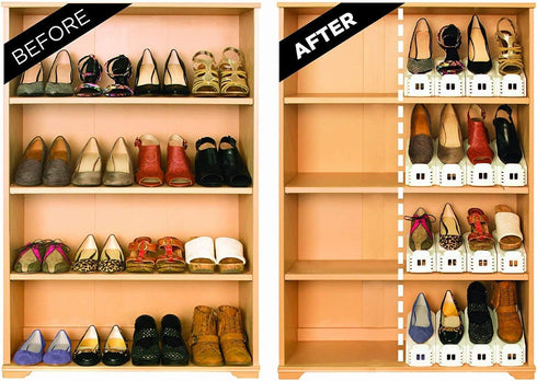 Shoe Slotz Pack, 10 Set Space-Saving Storage Units in Ivory | As Seen on TV | No Assembly Required | Limited Edition