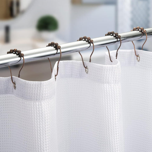 Titanker Set of 12 Rust-Resistant Metal Shower Curtain Hooks Rings for Bathroom Shower Rods
