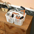 ALINK Plastic Shower Caddy Basket - Portable Divided Cleaning Supply Storage Organizer with Handle for Bathroom (White)