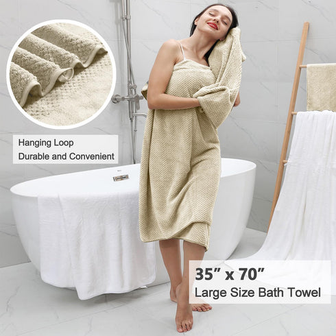 8 Set-2 Sheets,2 Towels,4 Washcloths-600GSM Piece Large Camel Family Bath Towel Oversized Bath Towel Hand Soft Highly