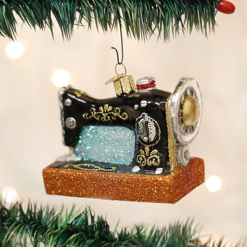 Old World Christmas Hobbies Gifts Glass Blown Ornaments, Sewing Machine for Christmas Tree