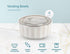 KooK Ceramic Nesting Bowls with Lids, Embossed Food Storage Containers, Set of 4, Ivory