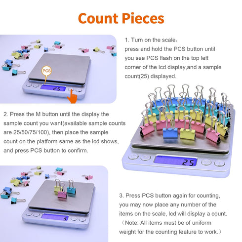 Gram Scale, 500g Capacity, 0.01g Accuracy Mini Food Scales, Digital Weight for Baking, Jewelry