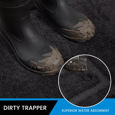 Indoor Door Mat, Dirt Trapper Entryway Rug with Non-Slip Rubber Backing, Washable Super Absorbent Doormat