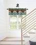 Western Valances Curtain 1 Panel for Kitchen Cafe, Teal Brown Wood Grain, 42"x12", Rod Pocket Window Treatment