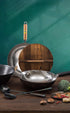 ZhenSanHuan Natural Wooden Wok Lid/Cover, Lightweight Handcrafted Kitchen Accessory, 36cm/14inch