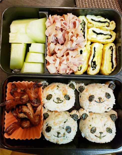 Bento Accessories Rice Ball Mold - Cartoon Panda Sushi Maker Mould, Seaweed Cutter for Kids Packed Lunch