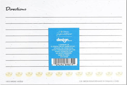 C.R. Gibson Q12-25450 Recipe Cards, One Size, Multicolor