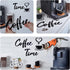 4eN Modern Coffee Time Wall Art & Sign Set - 4 Pieces Wooden MDF for Kitchen & Cafe