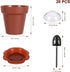 20 Pack 6.7 oz DOITOOL Flower Pot Dessert Cups with Lids and Spoons, Mini Plastic Chocolate Pudding Cups, Cute Mini