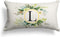 Monogram Letter L Throw Pillow Covers, 12x20 Inch Floral Greenery Spring Decorative Pillowcase for Couch