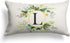 Monogram Letter L Throw Pillow Covers, 12x20 Inch Floral Greenery Spring Decorative Pillowcase for Couch