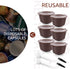 6 Pcs Refillable Coffee Pods Kit, 5.4x3.5 cm Food Grade PP Coffee Capsule with 2 Spoon and 2 Brush
