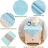 24x24 Inch Square Tablecloth Blue Leaves Pattern with Fringe Edge Waterproof Washable Jacquard Fabric Nightstand End
