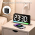 ALANAS 7" Snooze, Large Digital Alarm Clock with RGB Color Changing Night LightDual Alarms, USB Charging, Adjustable