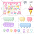 Ice Cream Themed Birthday Party Decorations for Girls, Balloon Garland Arch Kit with Happy Birthday Backdrop.