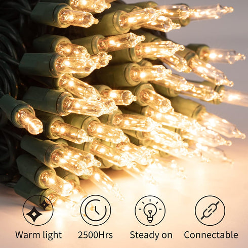 3 Pack 20 100 Counts Minetom Clear Christmas String Lights Feet Warm Mini Lights for Christmas Indoor Outdoor Patio