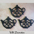 Teapot Cast Iron Trivet for Hot Pots, Kitchen & Dining Table, Black, 8 by 6.1 Inches, Gift for Home Decor