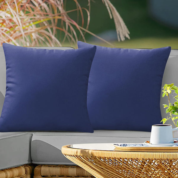 VAKADO Outdoor Waterproof Throw Pillow Covers 22X22 Set of 2 Decorative DarkBlue