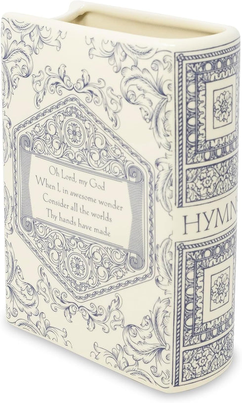 Steel Mill & Co Original Book-Shaped Decorative Vase, Ceramic Vases for Home Decor, Cute Christian Bookshelf Decor