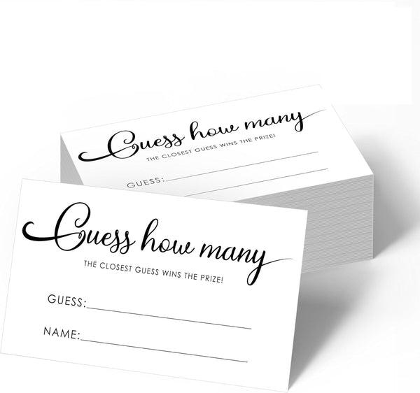 Gethelud 60 PCS Guess How Many Game Cards, Baby Shower Jar Guessing
