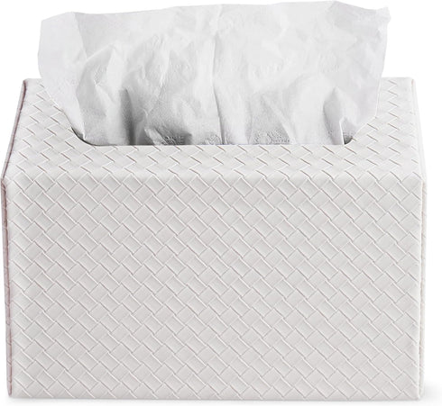Dining,Kitchen,Bathroom(1-White) LIZIMANDU Hand Towels Box Cover,PU Leather Tissue Box Cover Holder Compatible