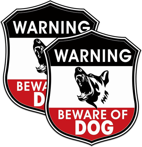 Zonon 2 Pcs Beware of Dog Sign for Fence - 10 x 8.5 Inch Reflective Aluminum Warning Sign for Home, Yard