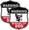 Zonon 2 Pcs Beware of Dog Sign for Fence - 10 x 8.5 Inch Reflective Aluminum Warning Sign for Home, Yard