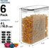 Set, ((4L /135.2oz) Set 6, Cereal Container MCIRCO Airtight Food Storage Containers of Cereal Dispensers with Measuring