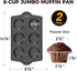 HONGBAKE Nonstick Jumbo Muffin Pan, 2 Pack Large Cupcake Tin for Baking, 3.5dia, 6 Cup, Extra Thick