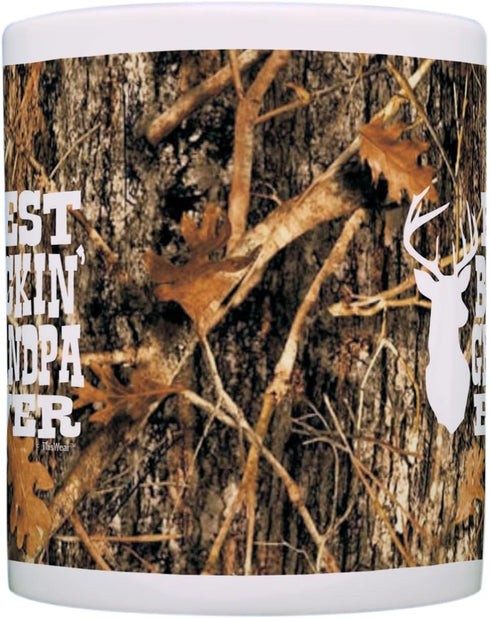 ThisWear Best Buckin' Grandpa Ever Gift, Camo 11oz Ceramic Coffee Mug with Handle for Hunting