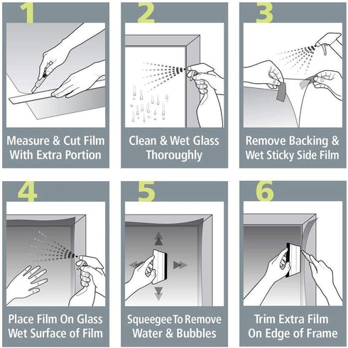 One Way Mirror Privacy Window Film - Heat Control and Anti-UV Adhesive Reflective Window Tint for Home and Office, 60