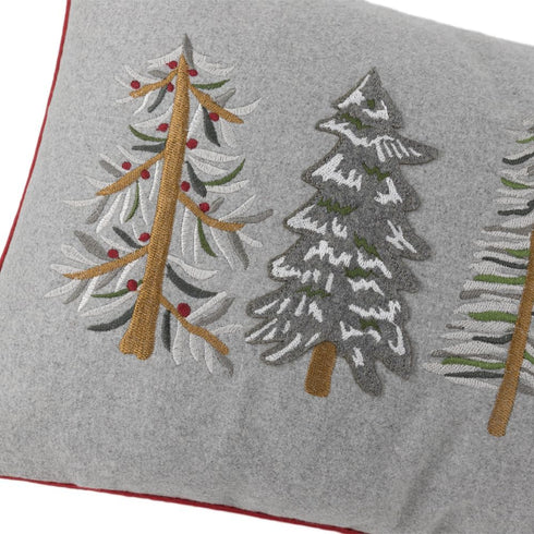 12 20 Inch JWH Christmas Pillow Cover Decorative Green Tree Throw Pillow Embroidery Accent Pillow Case Holiday Cushion