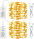 HXWEIYE Rechargeable Fairy Lights Battery Operated, DIY Timer & 8 Modes, 2