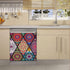 Mandala Flower Dishwasher Magnetic Cover, Beautiful Kitchen Decoration Bohemian Self Adhesive Magnet Panel