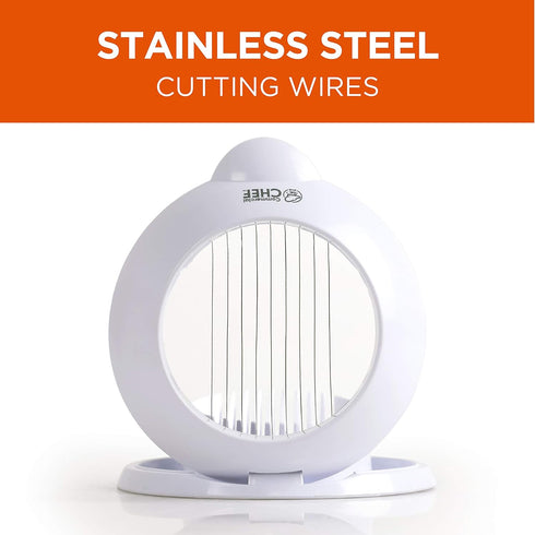 COMMERCIAL CHEF Egg Chopper, Safe Food Chopper, Egg Cutter, Mushroom & Strawberry Slicer for Salads, White