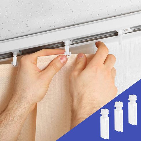 Vertical Blind Replacement Parts, Repair Tabs White Stems for Window Carrier Vertical Blinds, 20 Pieces
